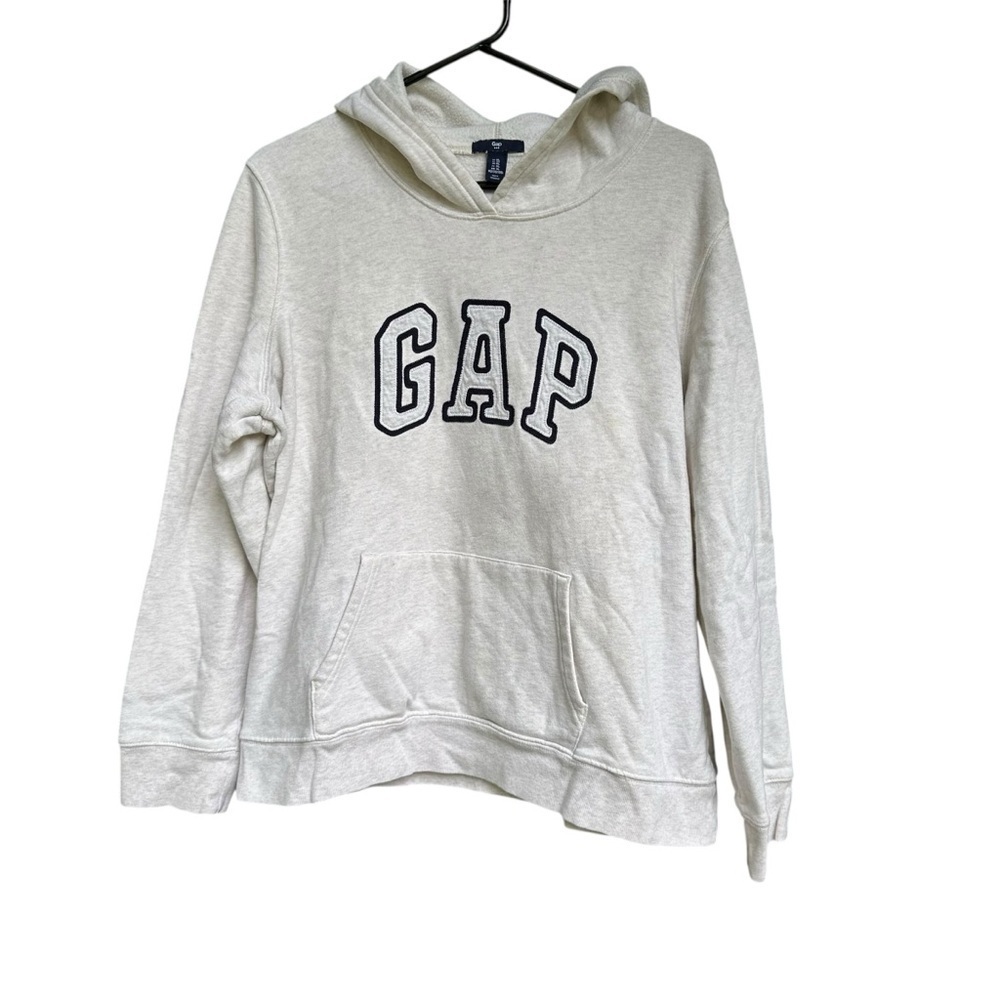 Gap Logo Hoodie Sweatshirt Oatmeal XL
